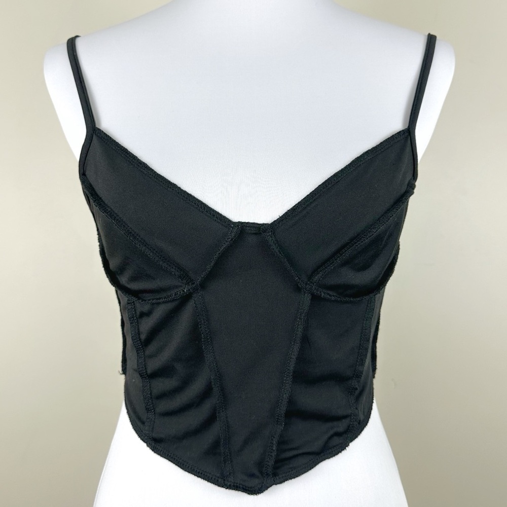 BasicBxxch Bustier Crop Top Small Sweetheart Neckline Black Corset